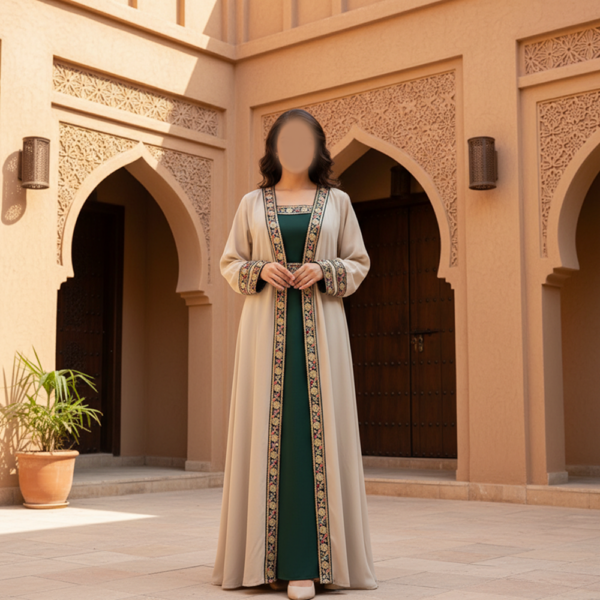 جلابية شيفون جورجيت +كريب استرتش