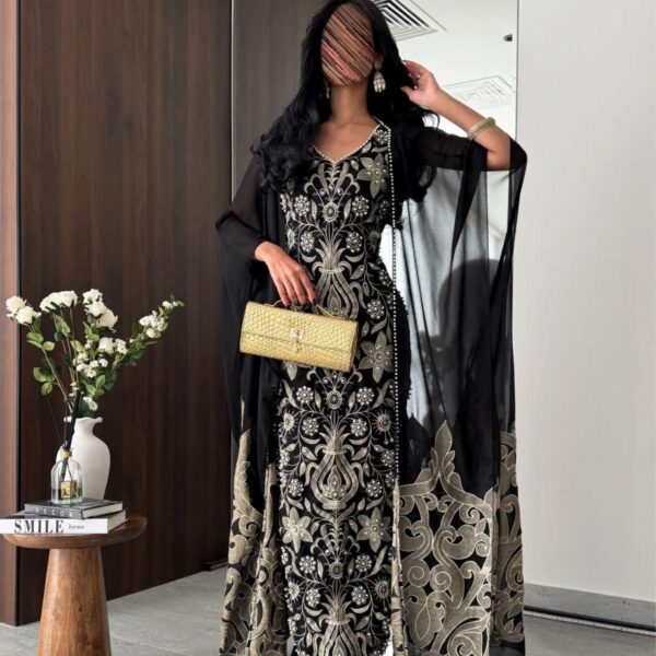 جلابية سي وأي تطريز كمبيوتر ولولو