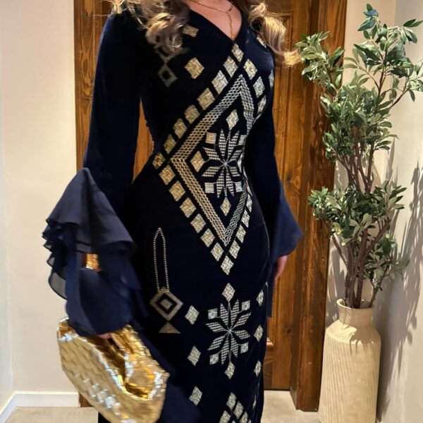 جلابية باربي تطريز كمبيوتر +جورجيت